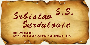 Srbislav Surdulović vizit kartica